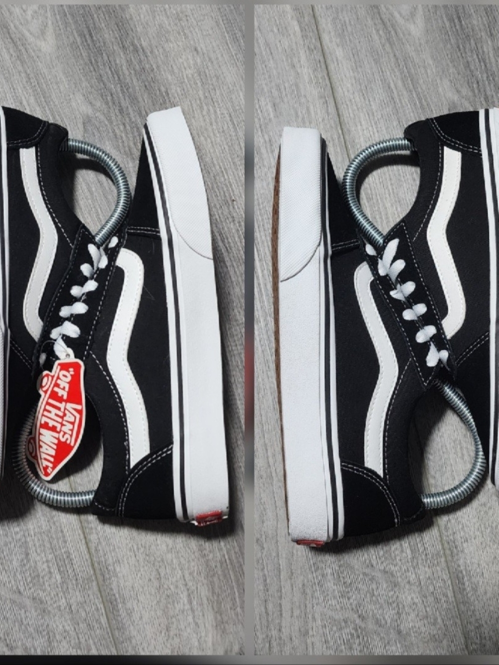 NWT Vans Ward Low Top Black & White Suede & Canvas Sneakers Womens Size 6 - Picture 3 of 7